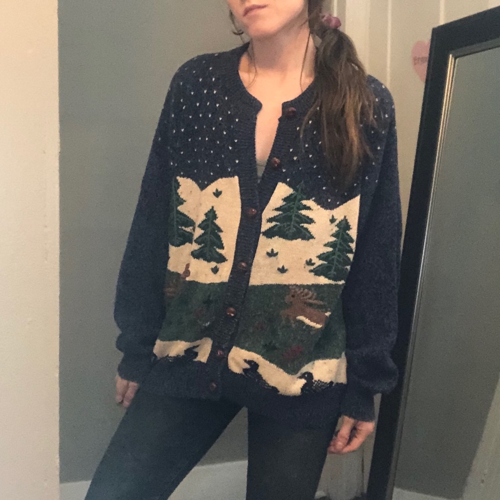 Vintage winter cabin sweater * - Picture 4 of 7
